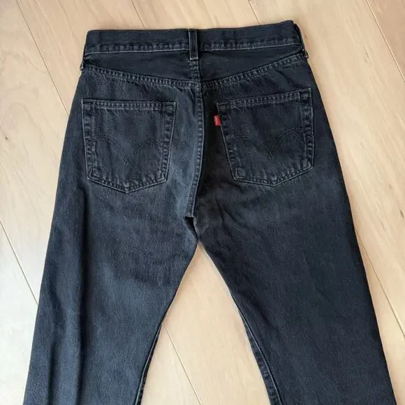 Vintage Levis 501 Jeans 28 Black 90s Straight Leg Workwear New York For Women - Picture 7 of 10